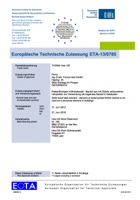 Europäische Technische Zulassung ETA-13/0785